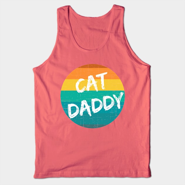 Cat Daddy (wht text, sunset) Tank Top by PersianFMts